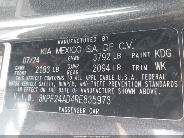 2024 KIA FORTE LX 9