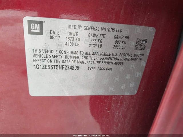 2017 CHEVROLET MALIBU 1LT 9