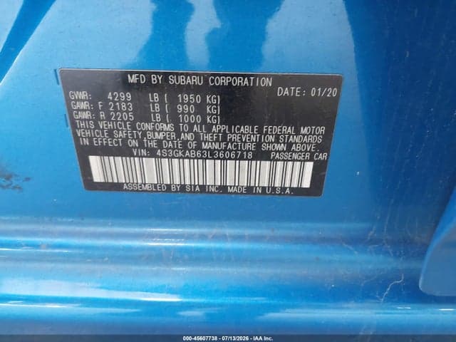 2020 SUBARU IMPREZA SEDAN 9
