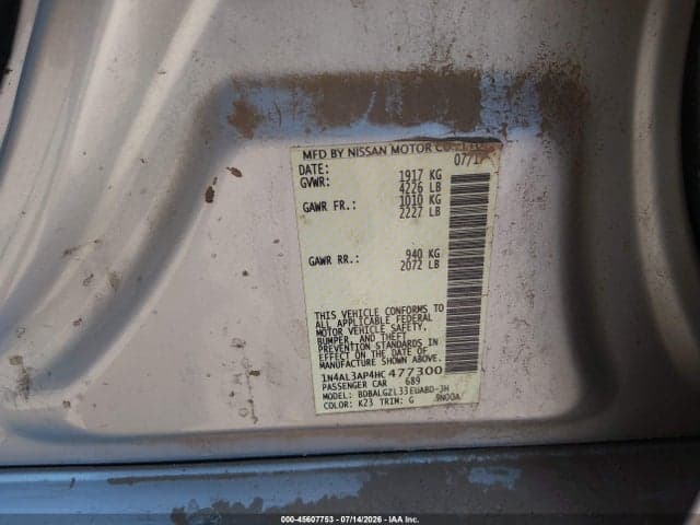 2017 NISSAN ALTIMA 2.5 S 9