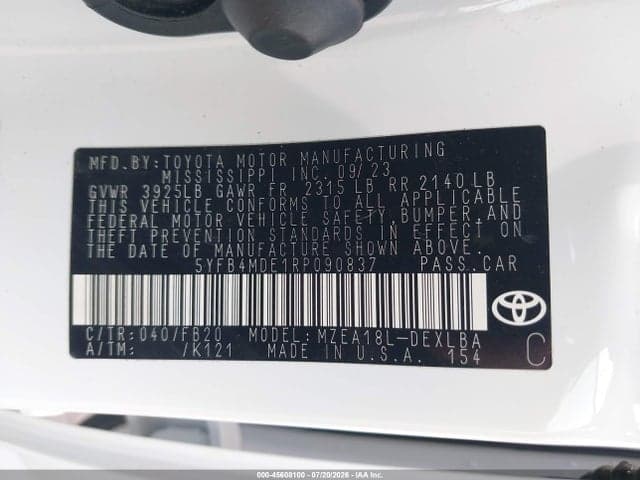 2024 TOYOTA COROLLA LE 9