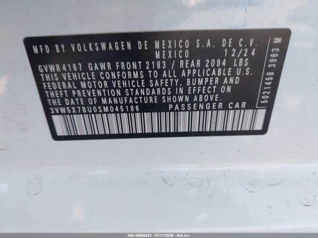 2025 VOLKSWAGEN JETTA 1.5T S 9