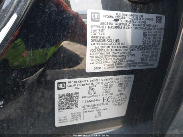 2021 GMC SIERRA 1500 9