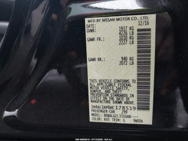 2017 NISSAN ALTIMA 2.5 S 9