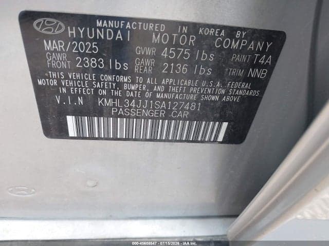 2025 HYUNDAI SONATA HYBRID SEL 9
