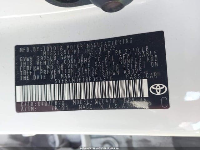 2024 TOYOTA COROLLA LE 9