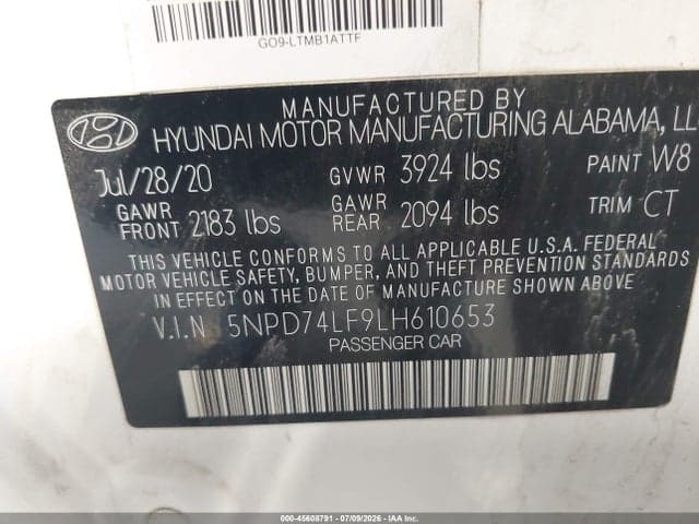 2020 HYUNDAI ELANTRA SE 9