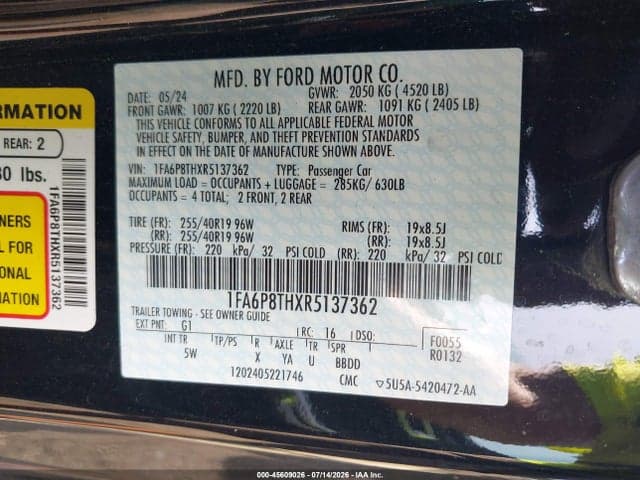 2024 FORD MUSTANG ECOBOOST PREMIUM FASTBACK 9