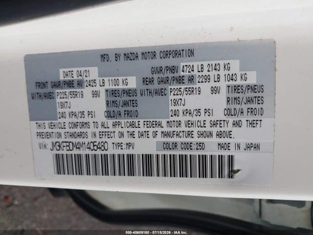 2021 MAZDA CX-5 GRAND TOURING 9
