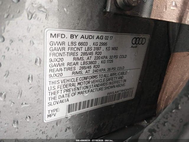 2017 AUDI Q7 3.0T PREMIUM 9