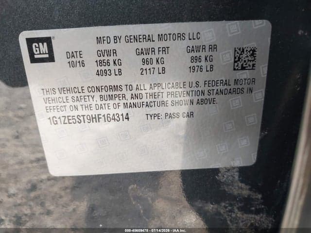 2017 CHEVROLET MALIBU 1LT 9