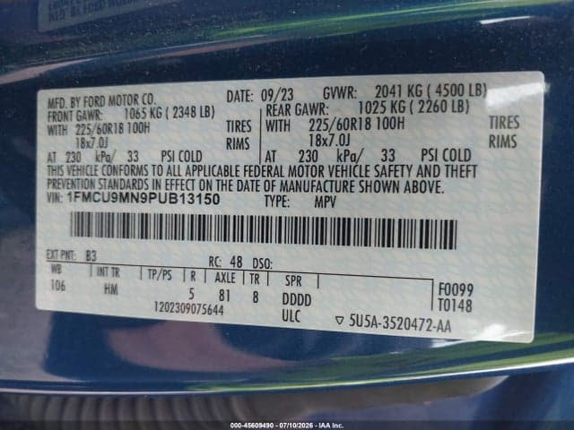 2023 FORD ESCAPE ST-LINE 9