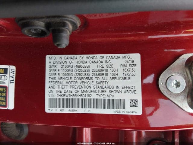 2019 HONDA CR-V EX 9