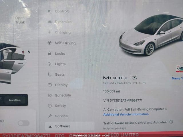 2021 TESLA MODEL 3 STANDARD RANGE PLUS REAR-WHEEL DRIVE 7