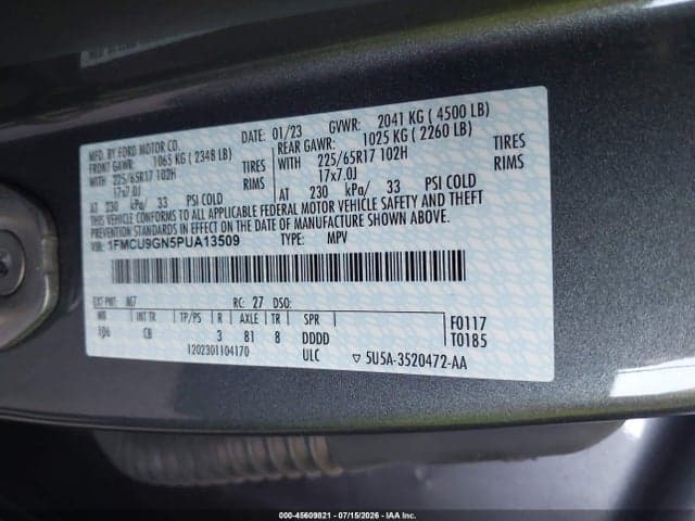 2023 FORD ESCAPE ACTIVE 9