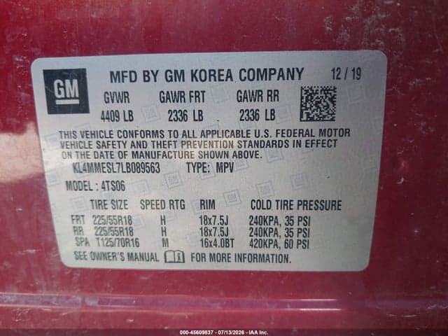 2020 BUICK ENCORE GX AWD SELECT 9