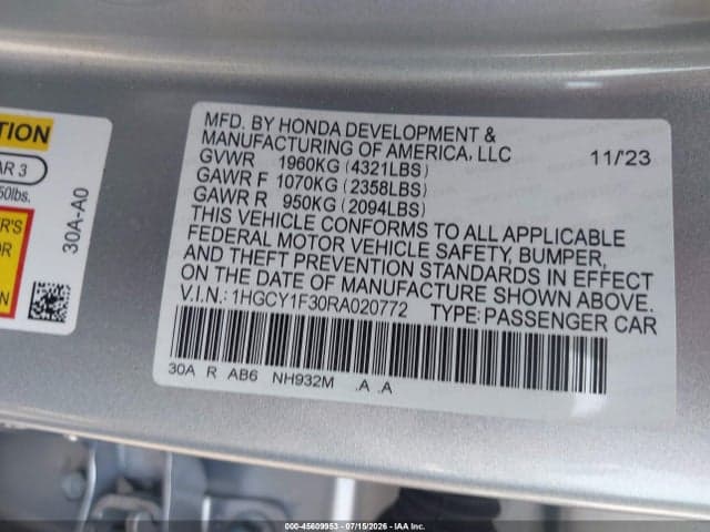 2024 HONDA ACCORD EX 9