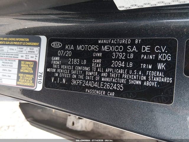 2020 KIA FORTE LXS 9