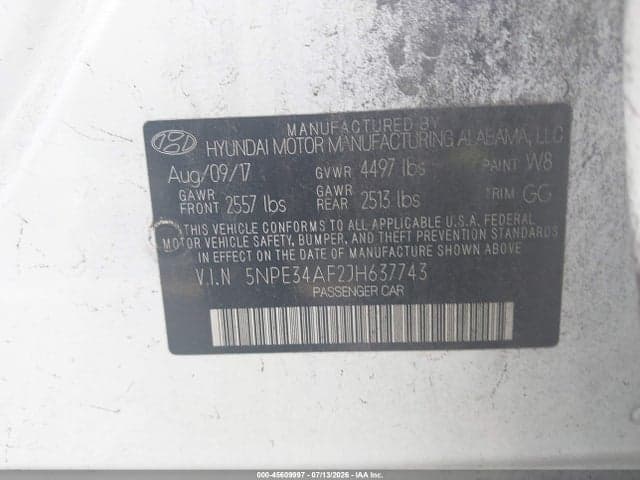 2018 HYUNDAI SONATA SEL 9