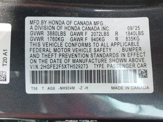 2026 HONDA CIVIC SPORT 9