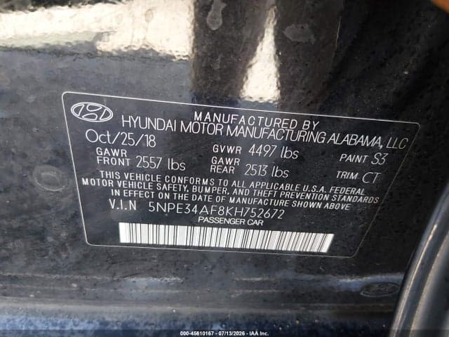2019 HYUNDAI SONATA SEL 9