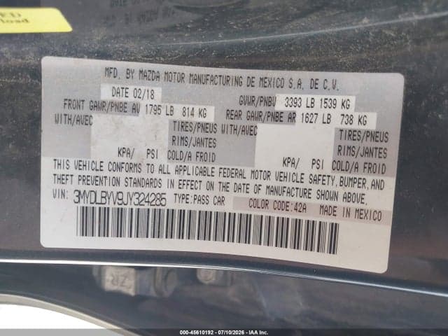 2018 TOYOTA YARIS IA 9