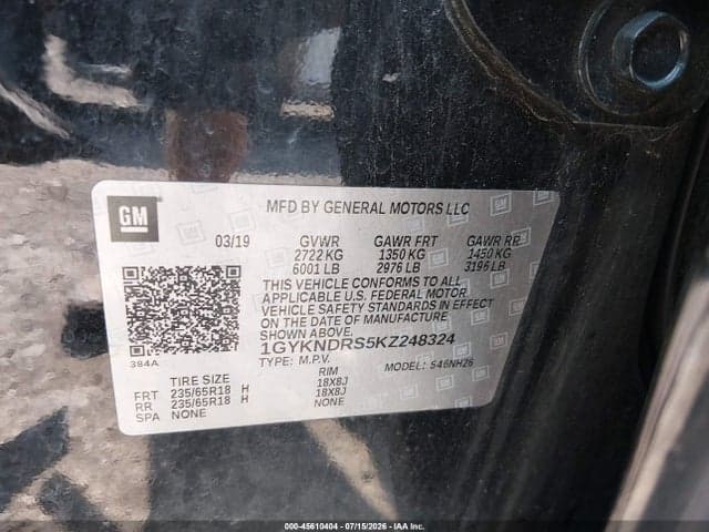 2019 CADILLAC XT5 LUXURY 9