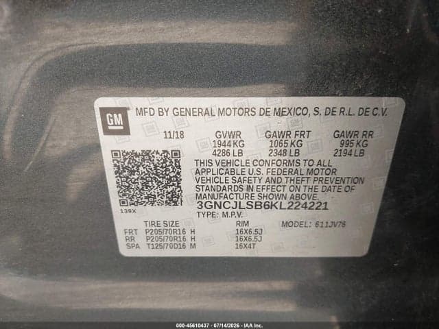 2019 CHEVROLET TRAX LT 9