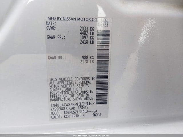2023 NISSAN ALTIMA SR INTELLIGENT AWD 9