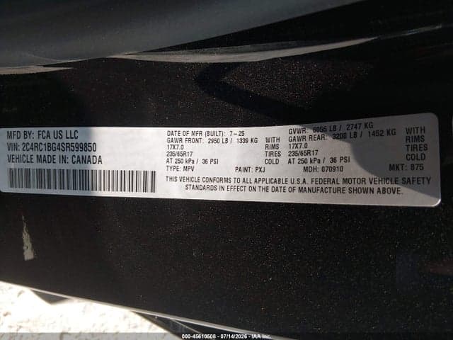2025 CHRYSLER PACIFICA SELECT 9