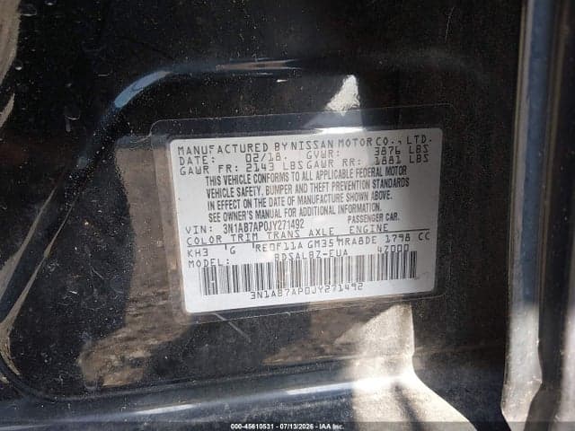 2018 NISSAN SENTRA S 9