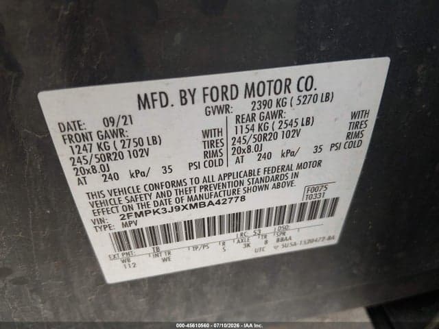 2021 FORD EDGE ST-LINE 9