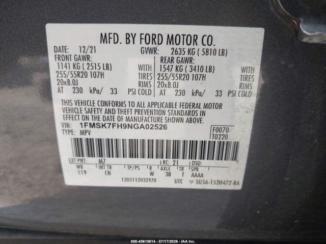 2022 FORD EXPLORER LIMITED 9
