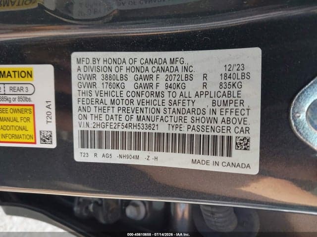 2024 HONDA CIVIC SPORT 9
