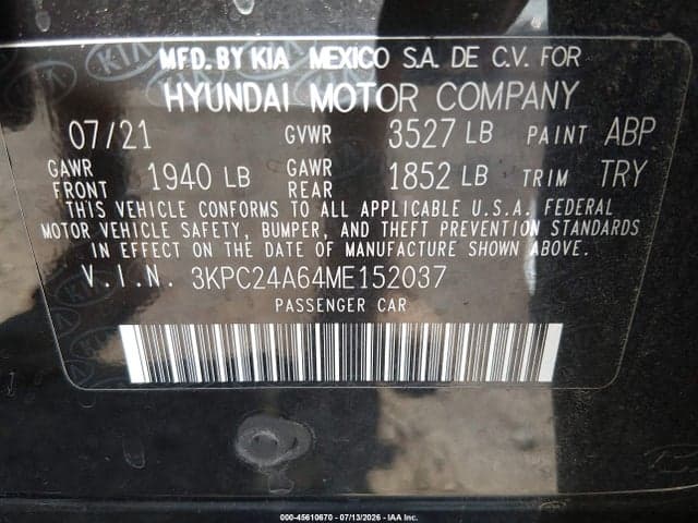 2021 HYUNDAI ACCENT SEL 9