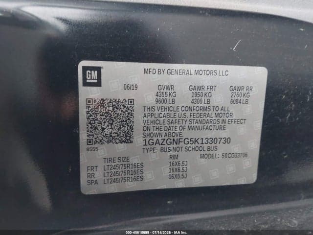2019 CHEVROLET EXPRESS 3500 LS 9