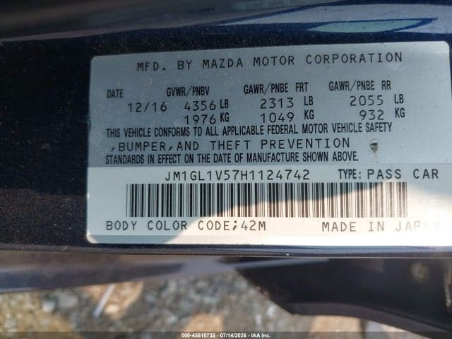 2017 MAZDA MAZDA6 TOURING 9