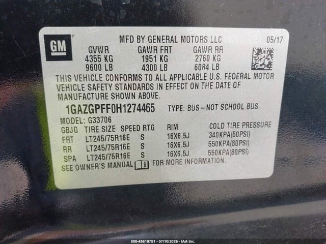 2017 CHEVROLET EXPRESS 3500 LT 9