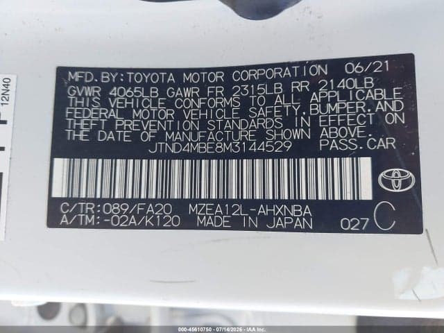 2021 TOYOTA COROLLA SE 9