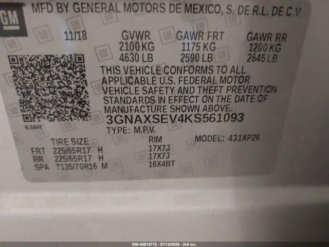 2019 CHEVROLET EQUINOX LS 9