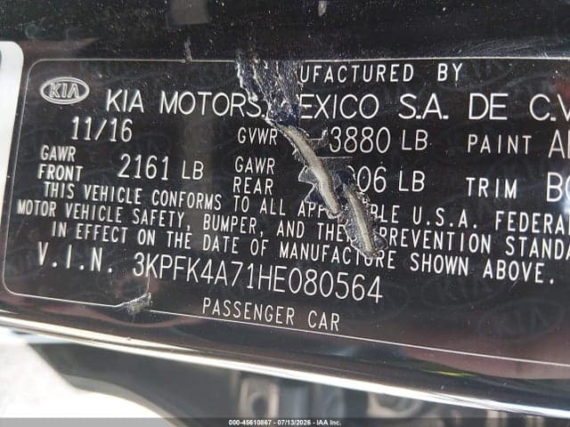 2017 KIA FORTE LX 9