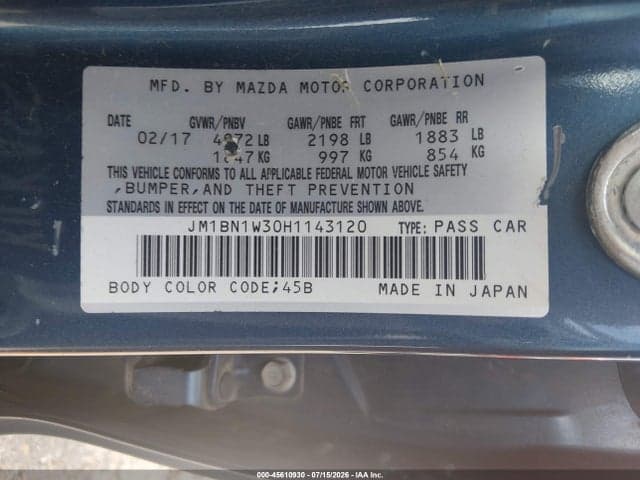2017 MAZDA MAZDA3 GRAND TOURING 9