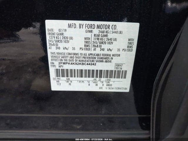 2019 FORD EDGE TITANIUM 9