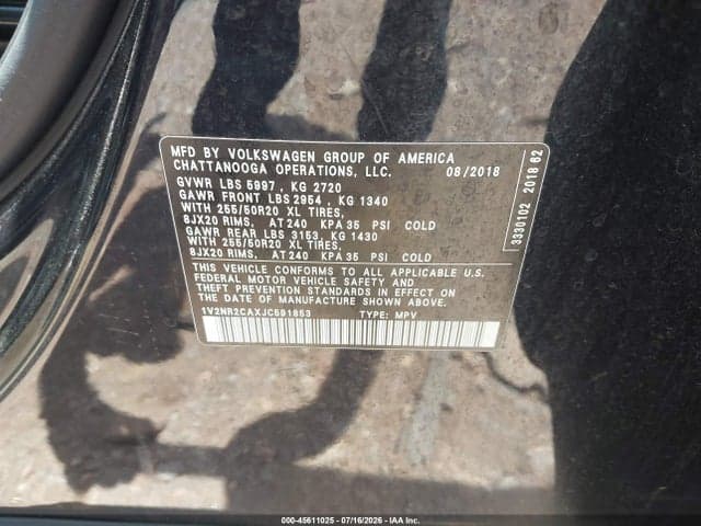 2018 VOLKSWAGEN ATLAS 3.6L V6 SEL PREMIUM 9