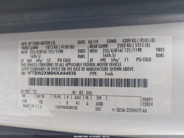 2019 FORD TRANSIT-350 9