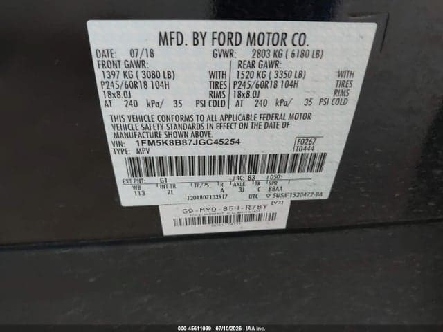 2018 FORD EXPLORER 9