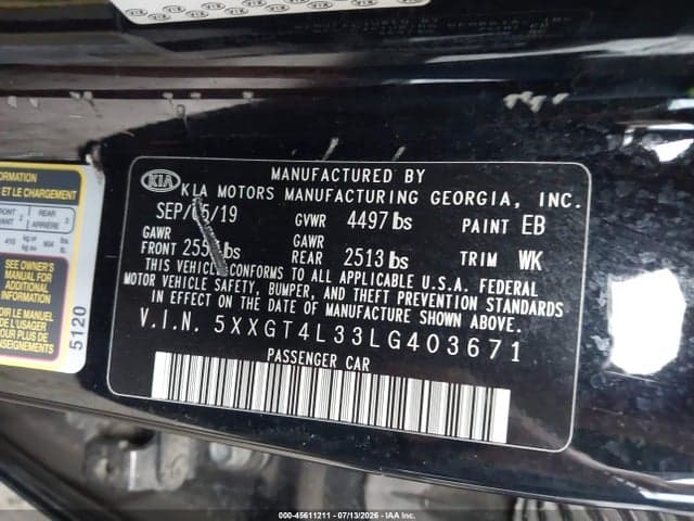 2020 KIA OPTIMA LX 9