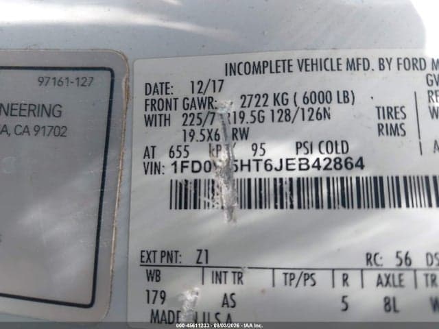 2018 FORD F-550 CHASSIS XL 8