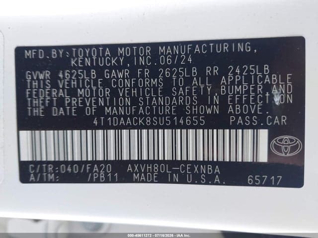 2025 TOYOTA CAMRY LE 9