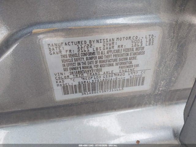 2022 NISSAN SENTRA SV XTRONIC CVT 9